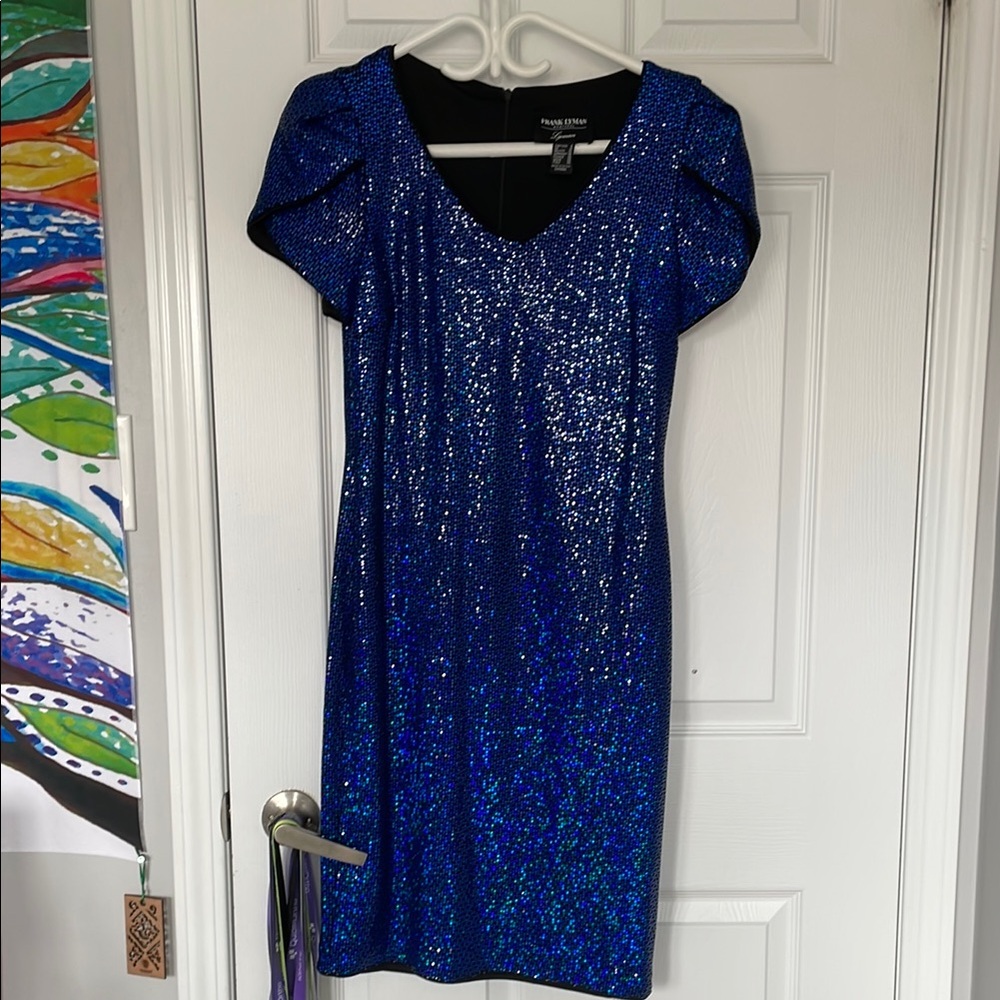 Frank Lyman Blue Sequin Dress